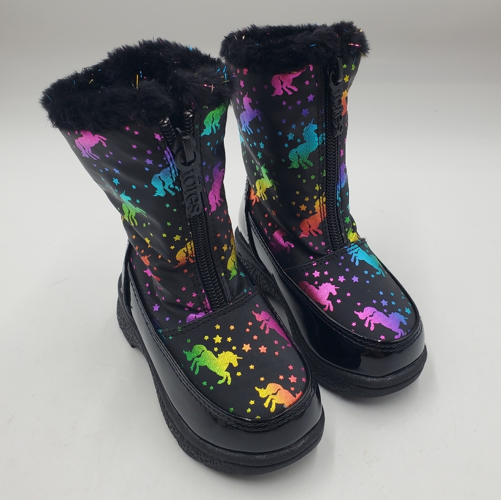 Totes rainbow unicorn winter boots girl size 6 toddler